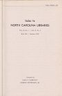 North Carolina Libraries, Biennial Index, Fall 1967- Summer 1969. Vol 25,  no. 4 - Vol 27,  no. 3
